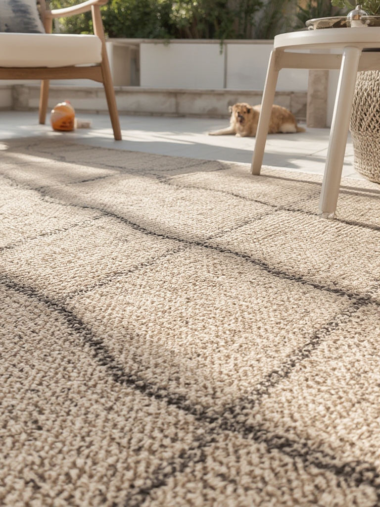 outdoor rug in action