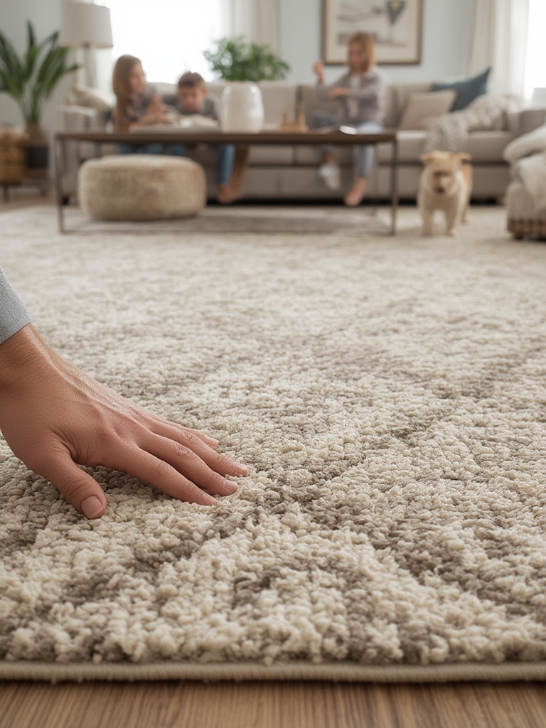 area rug in action
