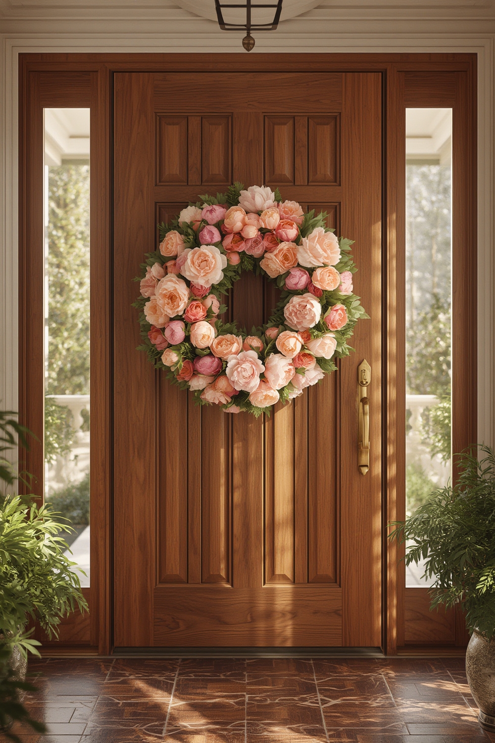 peony wreath product view