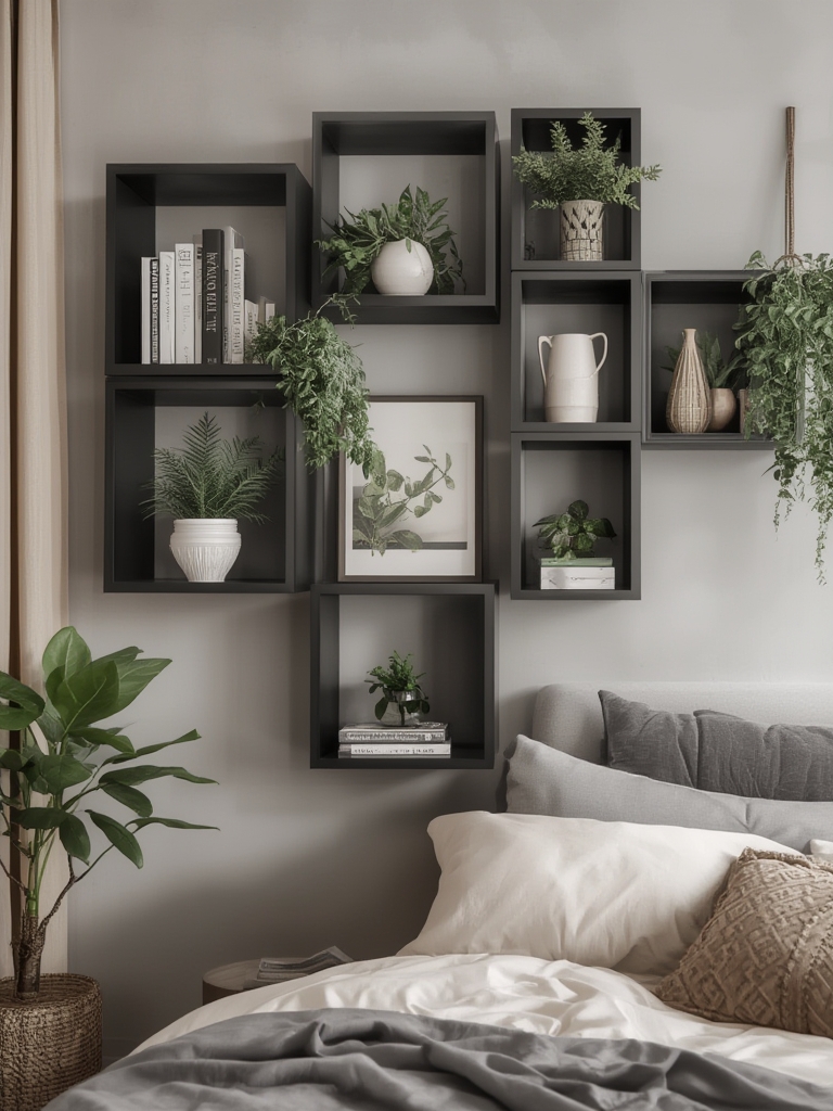 Floating Shelves: 3 Ultimate Steps For Amazing Bedroom Decor 2 floating shelves in action