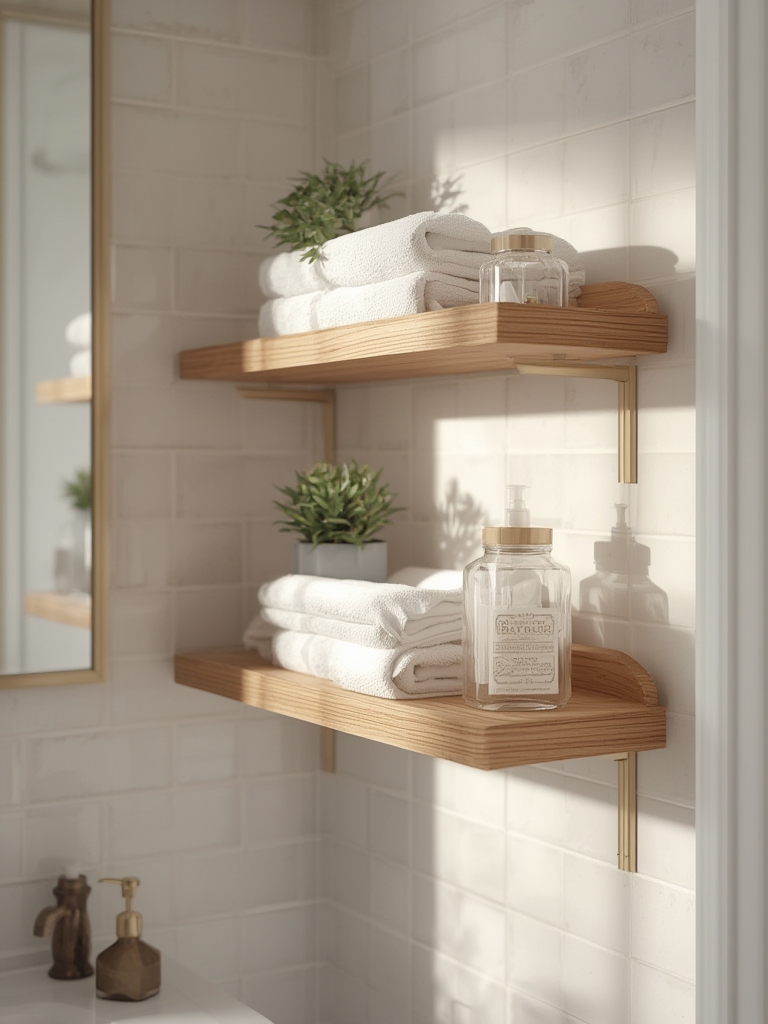 floating shelves in action